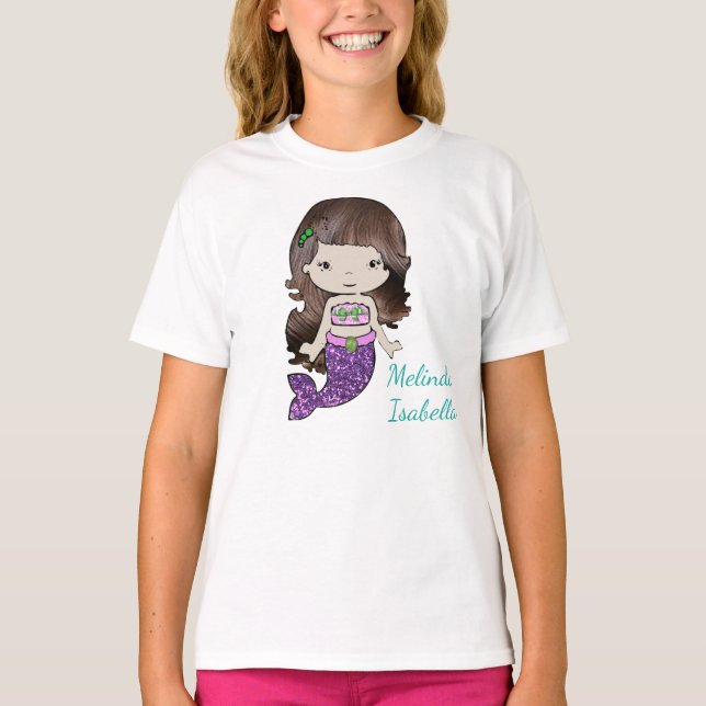 Personalised Mermaid Girls Shirt (Front)
