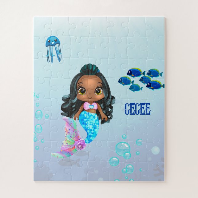 Personalised Mermaid  Jigsaw Puzzle (Vertical)