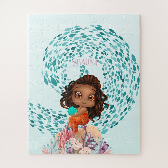 Personalised Mermaid  Jigsaw Puzzle (Vertical)