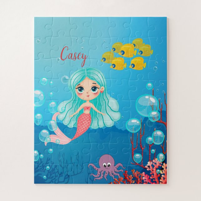 Personalised Mermaid  Jigsaw Puzzle (Vertical)