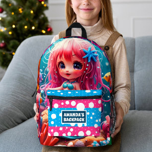 Personalised Mermaid Kids Printed Backpack