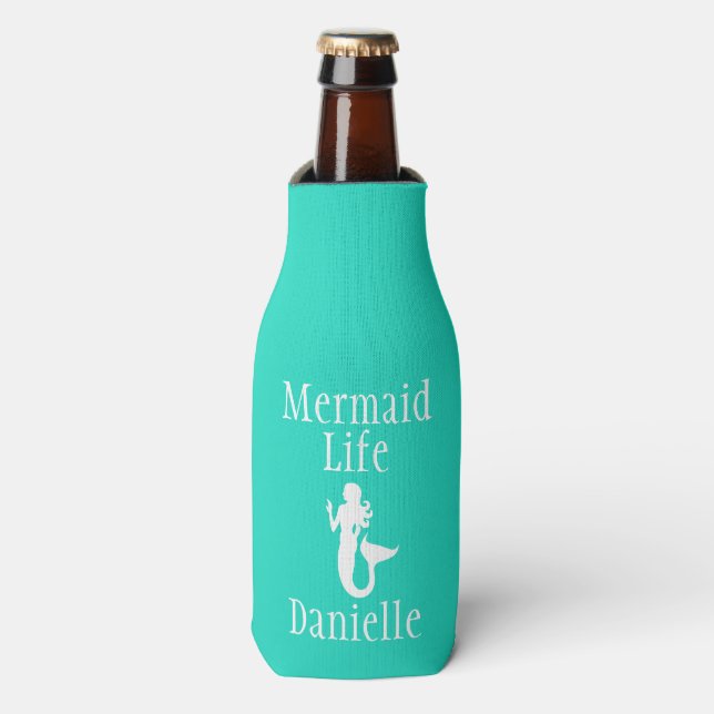 Personalised Mermaid Life Bottle Cooler (Bottle Front)