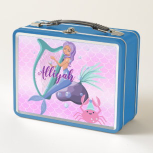 Personalised Mermaid Metal Lunch Box