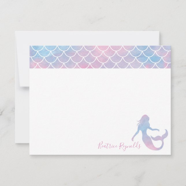 Personalised Mermaid Note Card (Front)