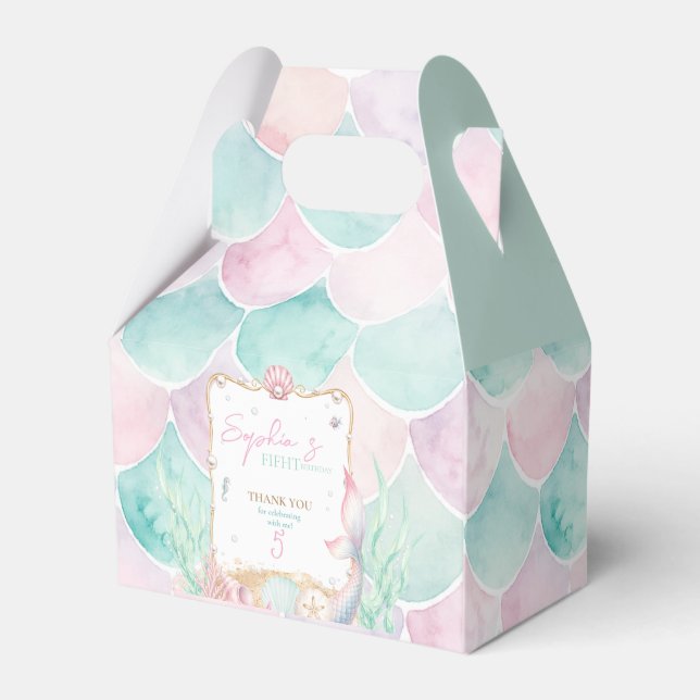 Personalised Mermaid Party Favour Box | Under the  (Front Side)