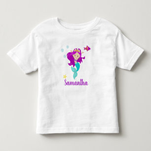 Personalised Mermaid Princess Purple Personalised Toddler T-Shirt