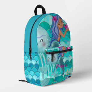 Personalised Mermaid Printed Backpack