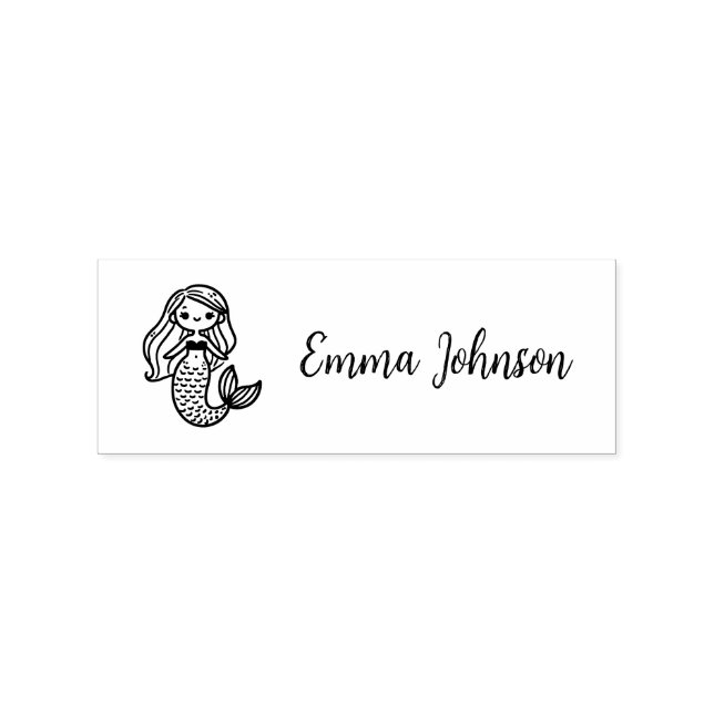 Personalised Mermaid Rubber Stamp (Imprint)