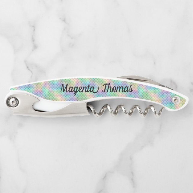 Personalised Mermaid Scale Corkscrew (Front)