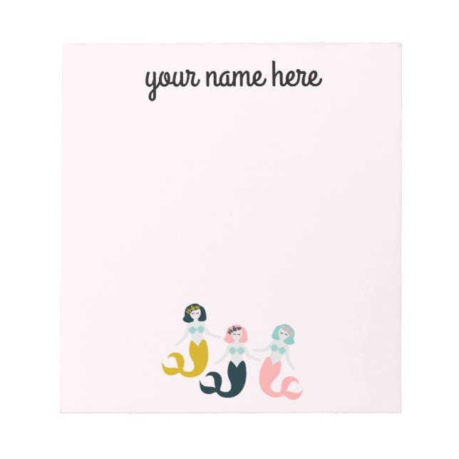 Personalised Mermaid Stationery Notepad (Front)