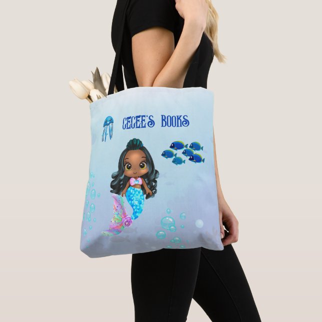 Personalised Mermaid  Tote Bag (Close Up)