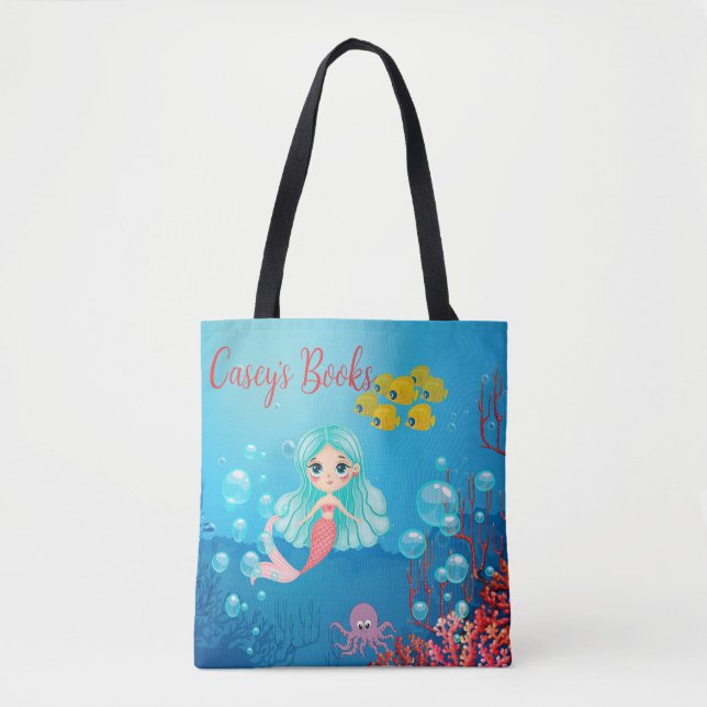 Personalised Mermaid  Tote Bag (Front)