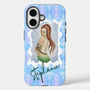 Personalised Mermaid Watercolor Original Art iPhone 16 Case