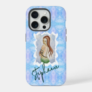 Personalised Mermaid Watercolor Original Art iPhone 15 Pro Case
