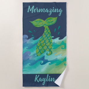 Personalised Mermazing Mermaid Beach Towel