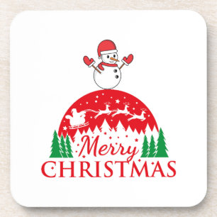 Personalised Merry and Bright Christmas Coaster