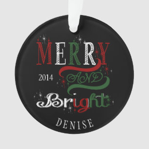 Personalised Merry & Bright Christmas Ornament