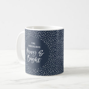 Personalised Merry & Bright Family Name Coffee Mug