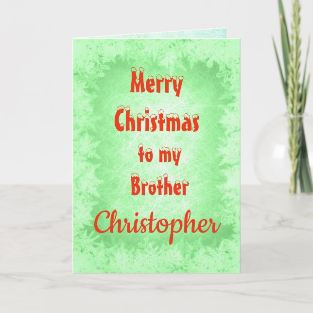 Personalised Merry Christmas Brother Card (Front)