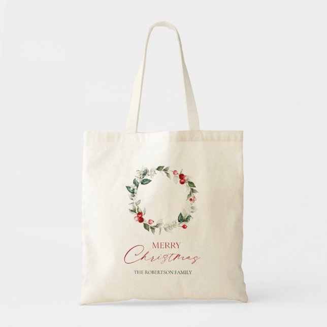 Personalised Merry Christmas Budget Tote Bag (Front)