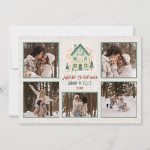 Personalised Merry Christmas Card with 6 Photos