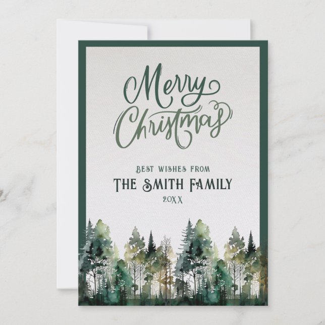 Personalised Merry Christmas Card with Photo+Text (Front)