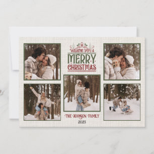 Personalised Merry Christmas Card with Photos