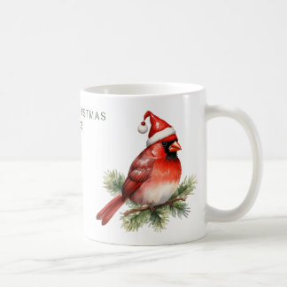 Personalised Merry Christmas Cardinal Coffee Mug