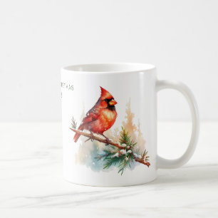 Personalised Merry Christmas Cardinal Coffee Mug