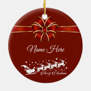 Personalised Merry Christmas Ceramic Tree Decoration