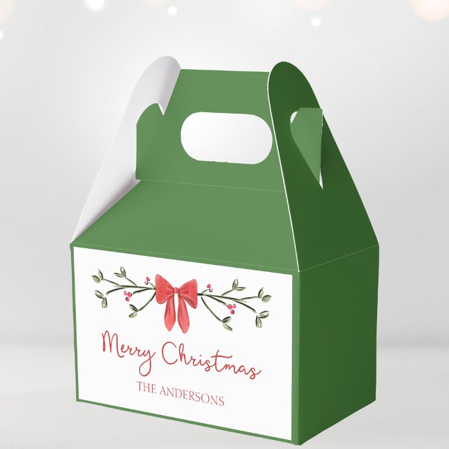 Personalised Merry Christmas Coquette Bow Trendy Favour Box (Creator Uploaded)