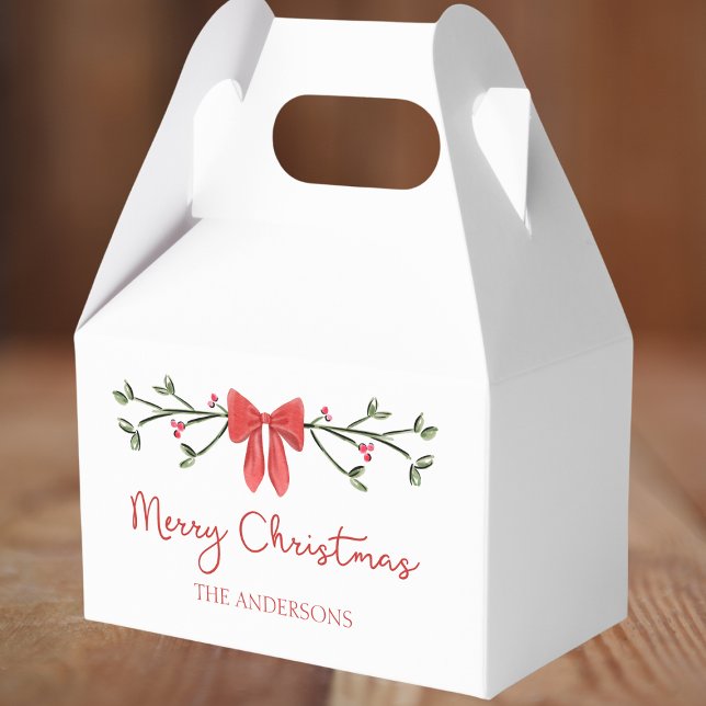 Personalised Merry Christmas Coquette Bow Trendy Favour Box (Creator Uploaded)