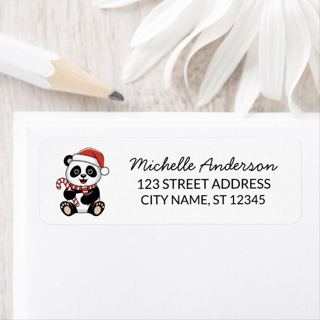 Personalised Merry Christmas Cute Panda Bear       (Insitu)