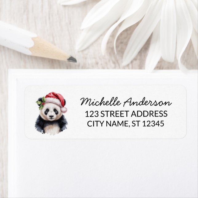 Personalised Merry Christmas Cute Panda Bear       (Insitu)