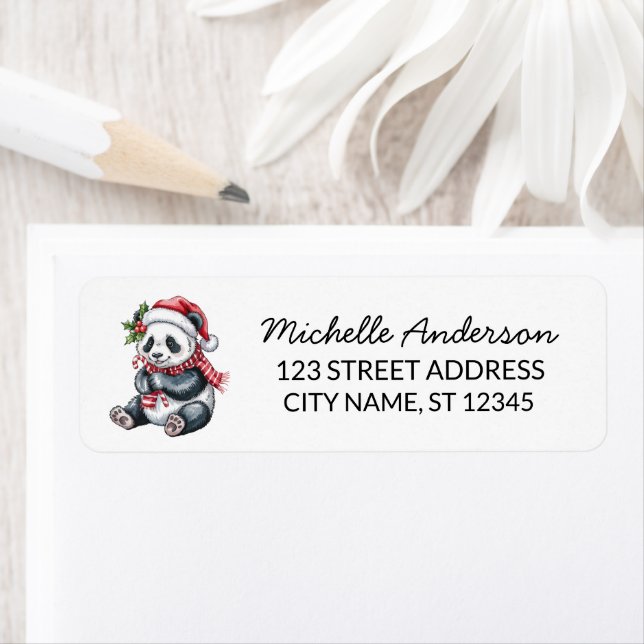 Personalised Merry Christmas Cute Panda Bear       (Insitu)