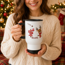 Personalised Merry Christmas Cute Reindeer