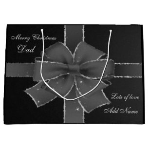 Personalised Merry Christmas Dad gift design Large Gift Bag