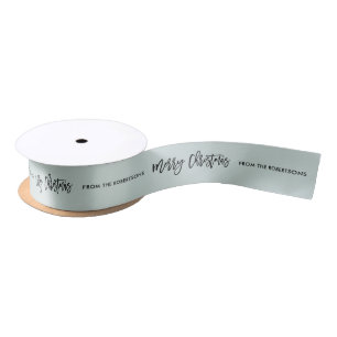 Personalised Merry Christmas   Editable Colours Satin Ribbon