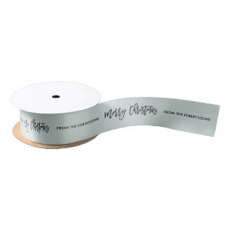 Personalised Merry Christmas | Editable Colours Satin Ribbon