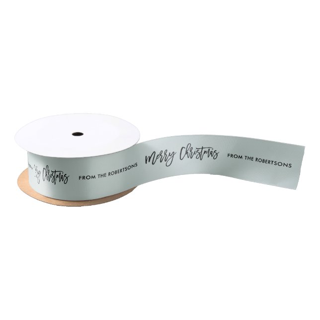 Personalised Merry Christmas | Editable Colours Satin Ribbon (Spool)
