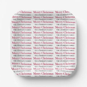 Personalised Merry Christmas Family Name Paper Plate