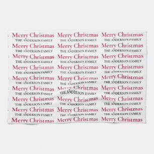 Personalised Merry Christmas Family Name Tea Towel