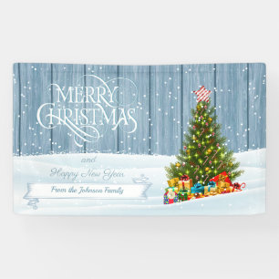 Personalised Merry Christmas Family wishes Banner
