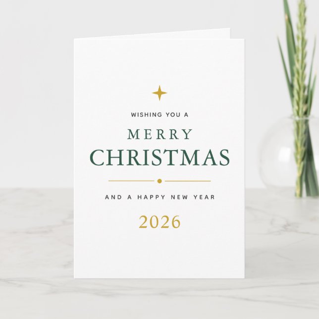 Personalised Merry Christmas Folded Greeting Card (Front)
