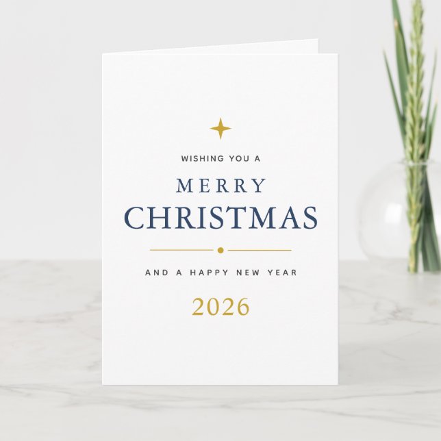 Personalised Merry Christmas Folded Greeting Card (Front)