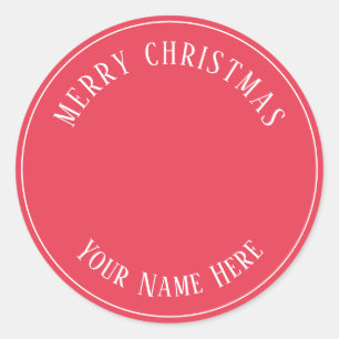 Personalised Merry Christmas for cards photo Classic Round Sticker