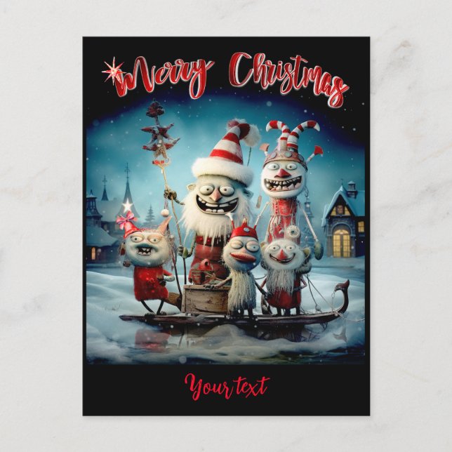 Personalised  Merry Christmas Funny  Holiday Postcard (Front)