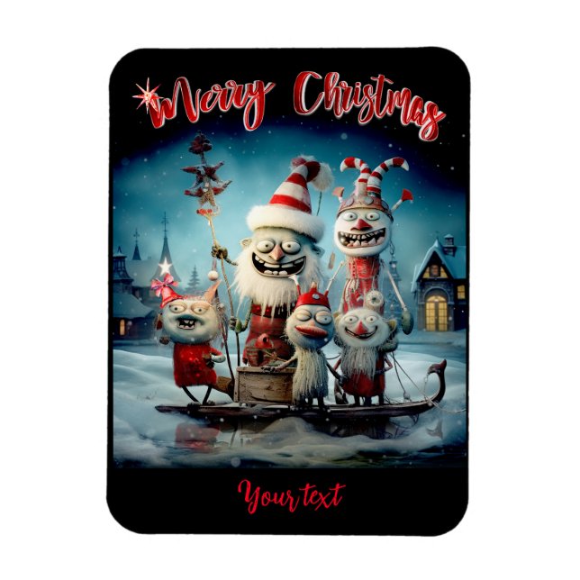 Personalised  Merry Christmas Funny  Photo Magnet (Vertical)