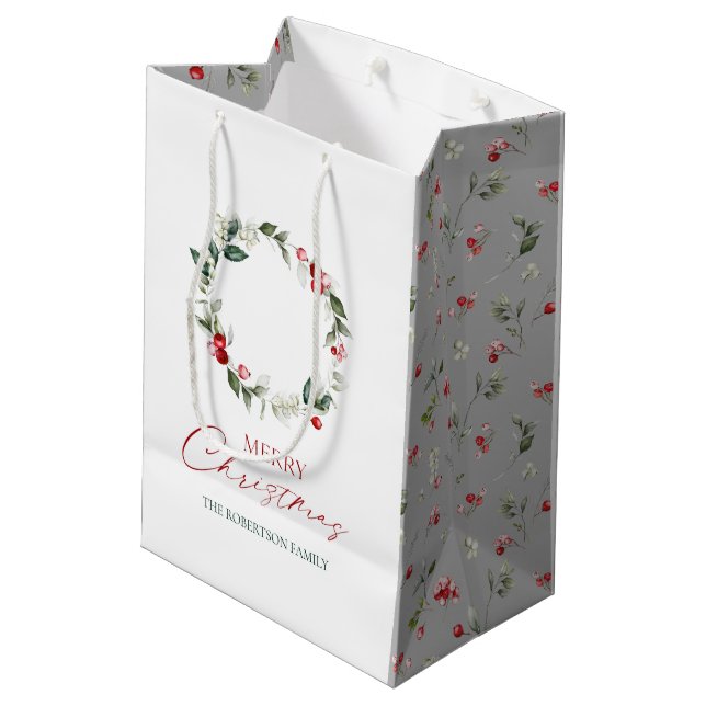  Personalised Merry Christmas Gift Bag (Back Angled)
