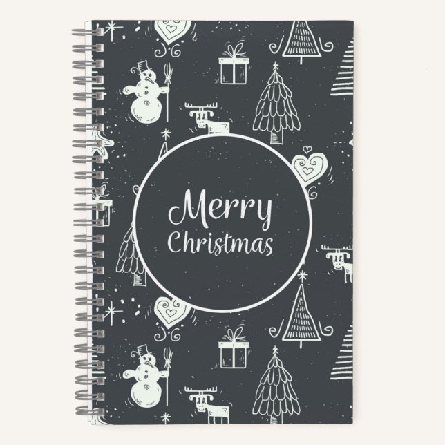 Personalised Merry Christmas Gifts Notebook  (Front)